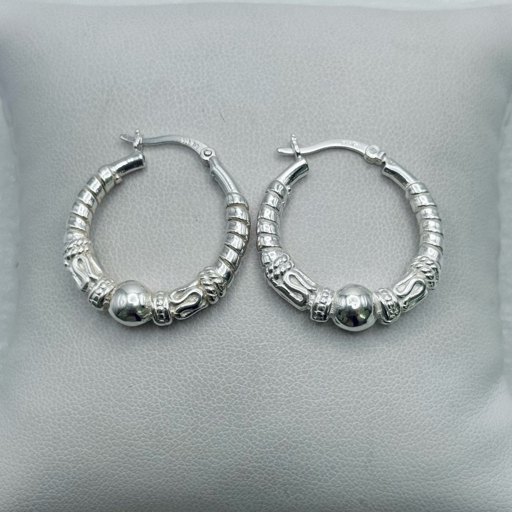 Silver Twist Hoop Earrings