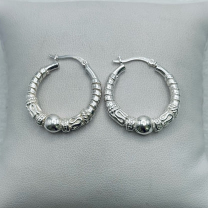 S925 Silver Twist Hoop Earrings