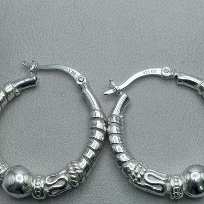 S925 Silver Twist Hoop Earrings