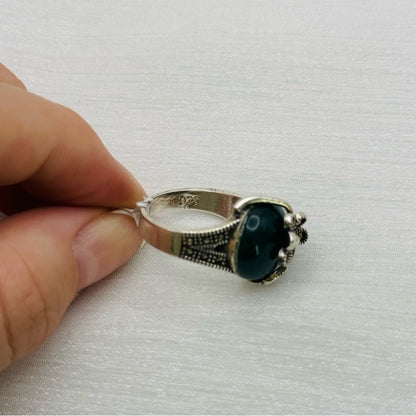 S925 Marcasite Flower Wrap Ring