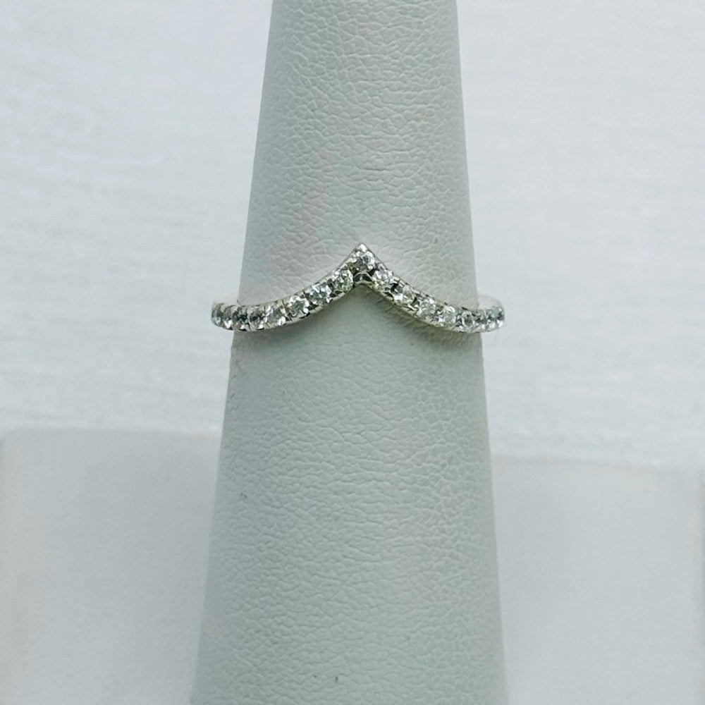 S925 Silver CZ Wishbone Ring