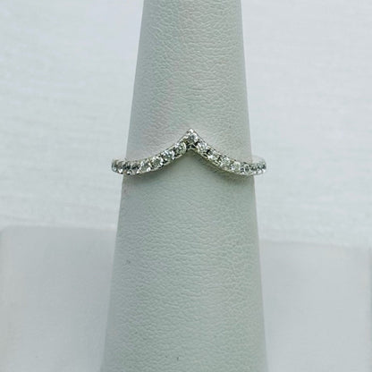S925 Silver CZ Wishbone Ring