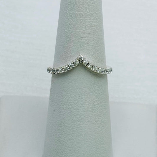 S925 Silver CZ Wishbone Ring
