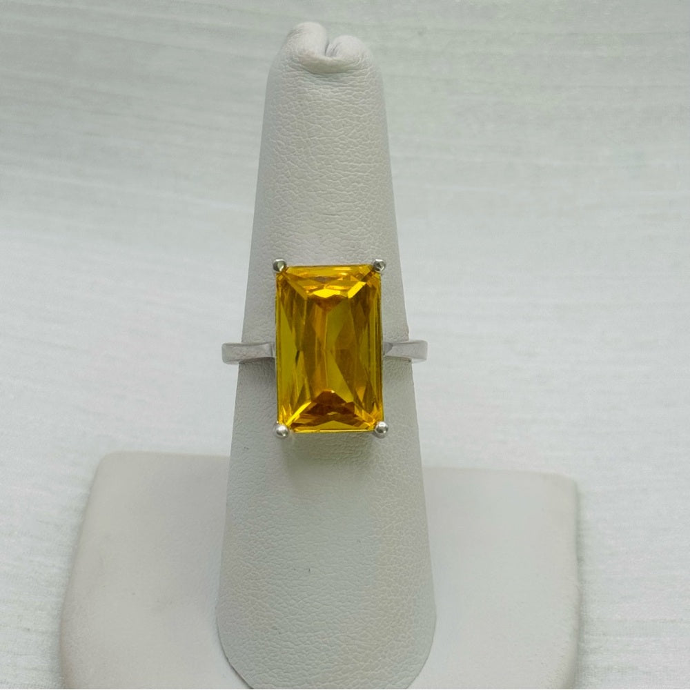 Citrine Colored Crystal Ring