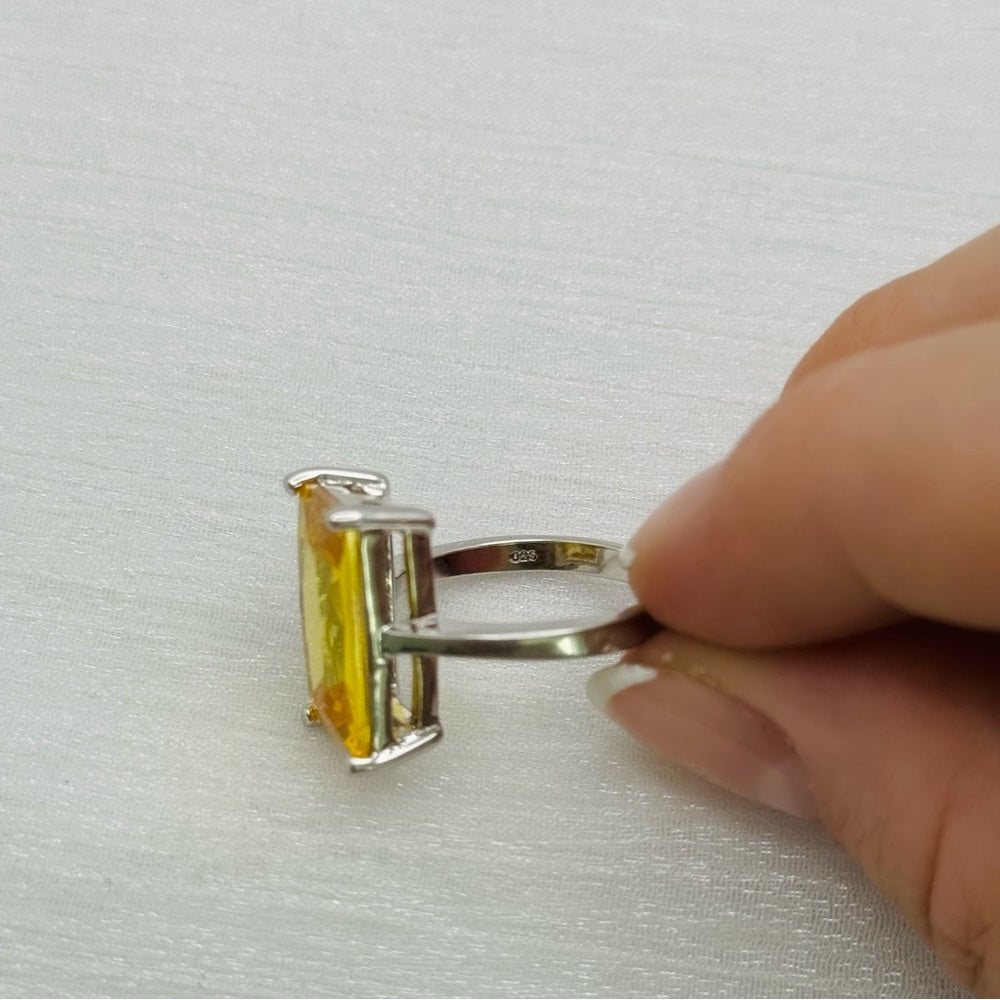 Citrine Colored Crystal Ring
