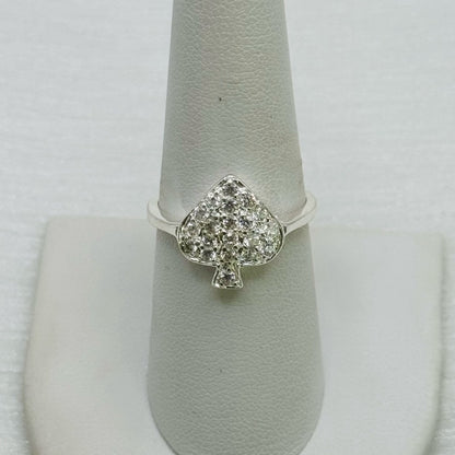 S925 Spade CZ Ring