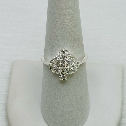 S925 Spade CZ Ring
