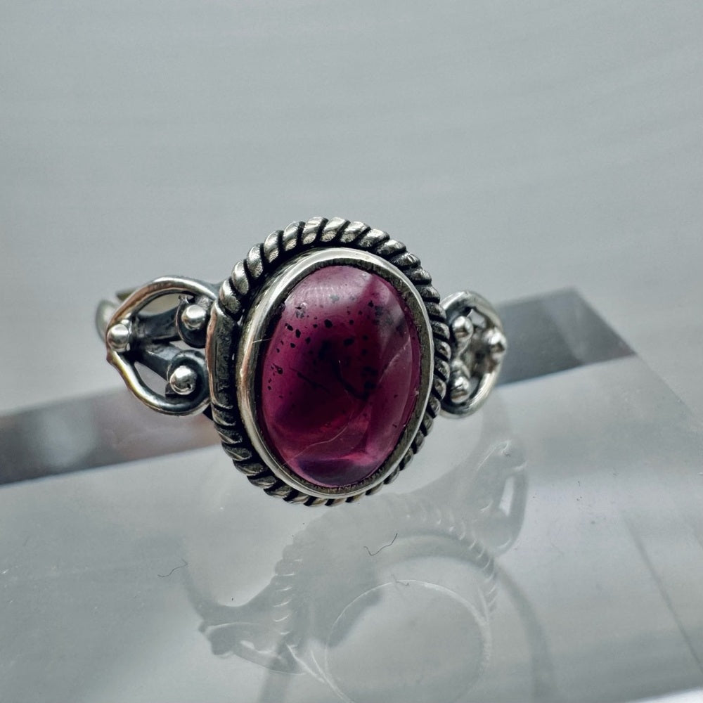 S925 Ruby Handmade Braided Ring