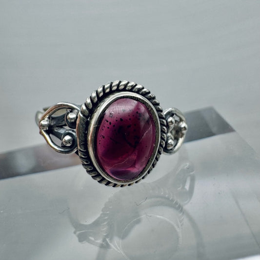 S925 Ruby Handmade Braided Ring