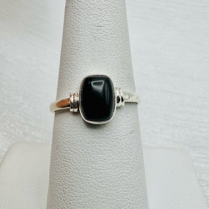 Open Top Black Onyx S925 Ring