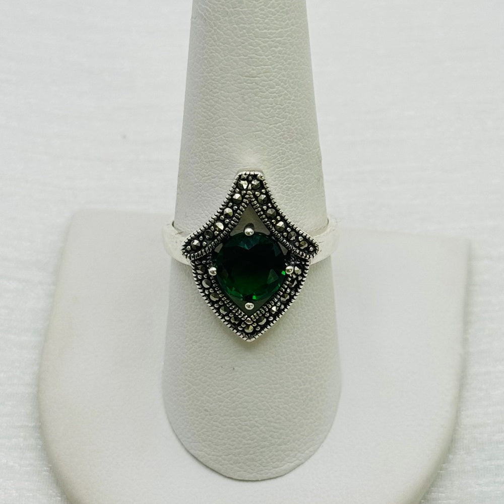 S925 Marcasite Square Frame Ring