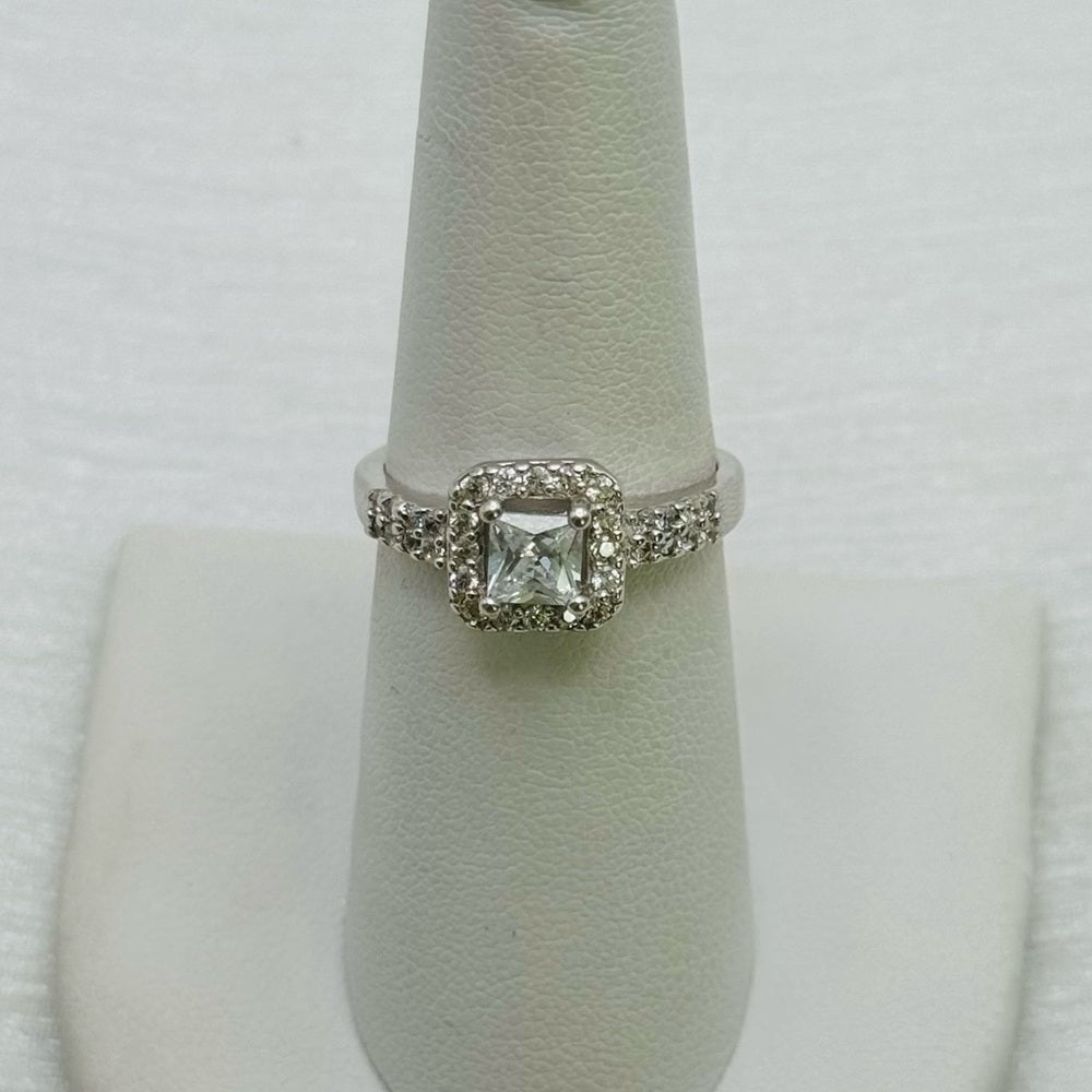 S925 Pavé Princess Cut Crystal Ring