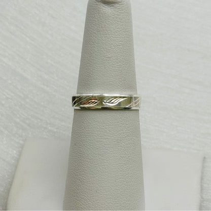 S925 Engraved Wing Band Ring