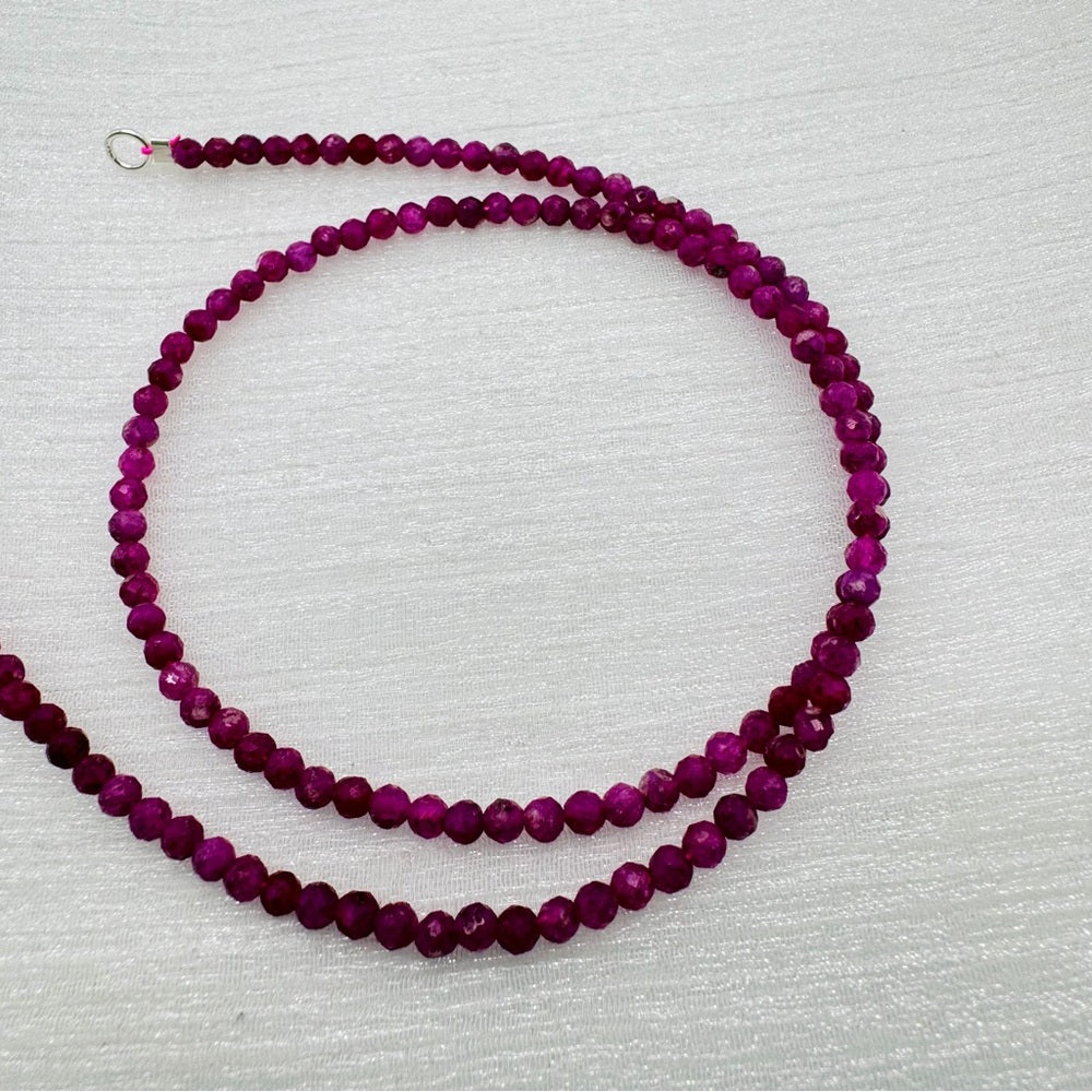 Ruby Beaded Gemstone Necklace
