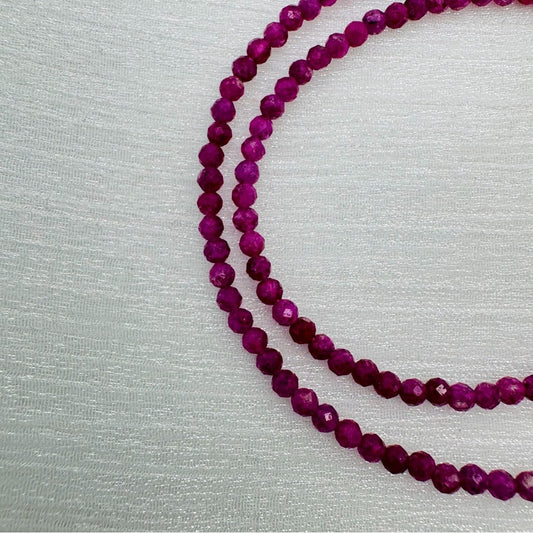 Ruby Beaded Gemstone Necklace