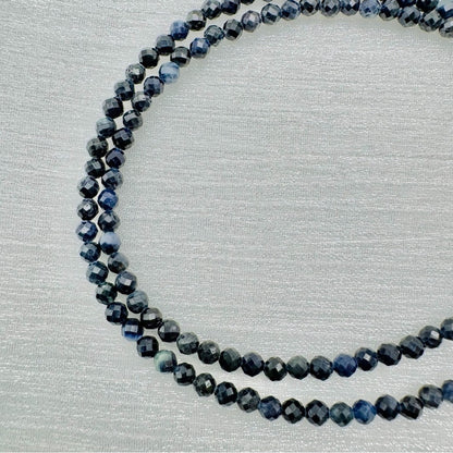 Dark Blue Sandstone Beaded Gemstone Necklace