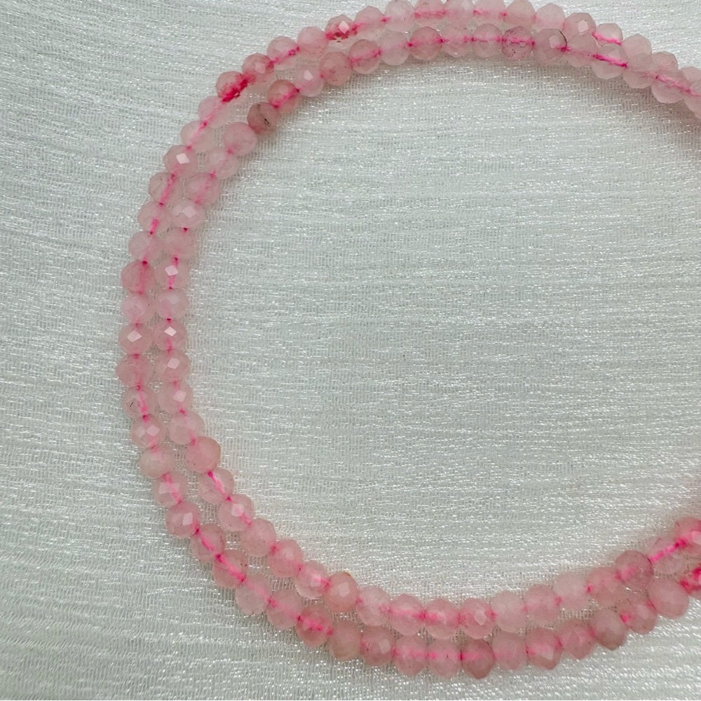 Rose Quartz Beaded Gemstone Necklace