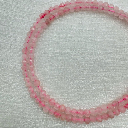 Rose Quartz Beaded Gemstone Necklace