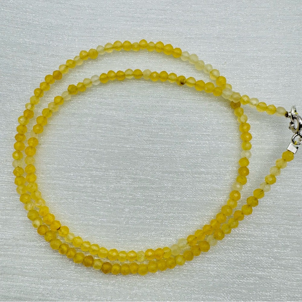Honey Calcite Beaded Gemstone Necklace