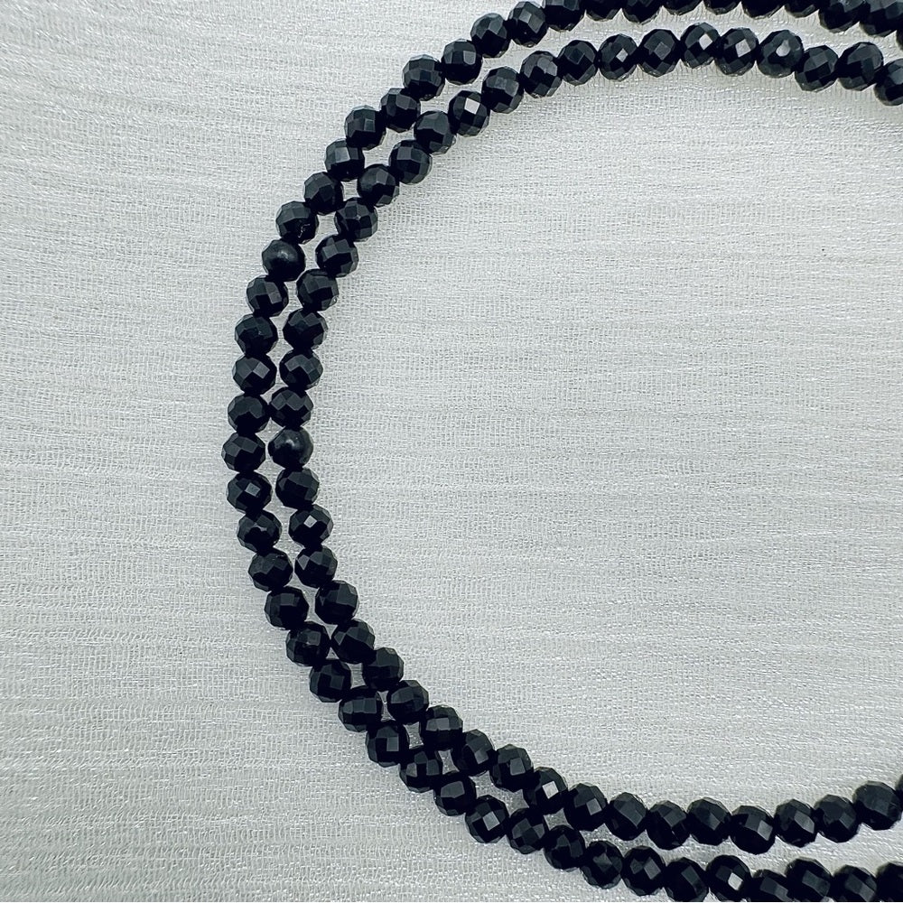 Black Spinel Beaded Gemstone Necklace