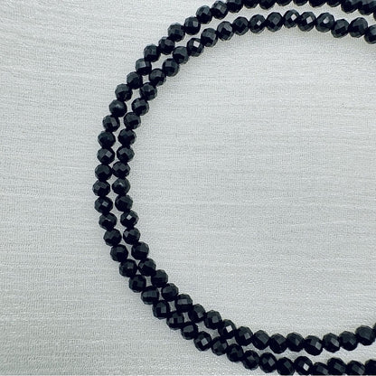 Black Spinel Beaded Gemstone Necklace
