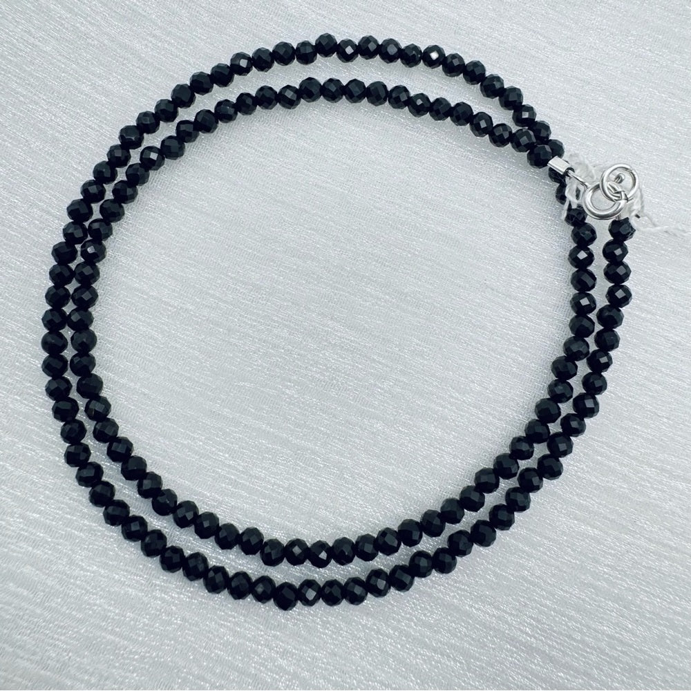Black Spinel Beaded Gemstone Necklace