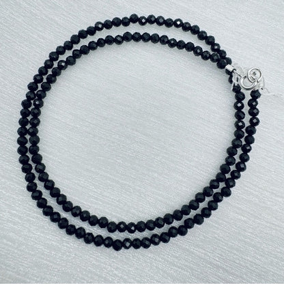 Black Spinel Beaded Gemstone Necklace