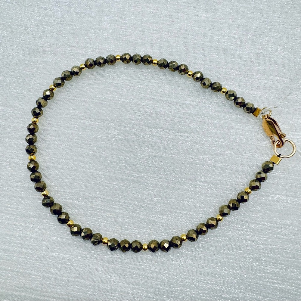 Pyrite Gemstone Bracelet 7.5”