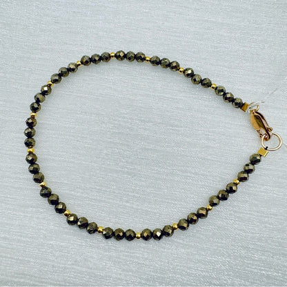 Pyrite Gemstone Bracelet 7.5”