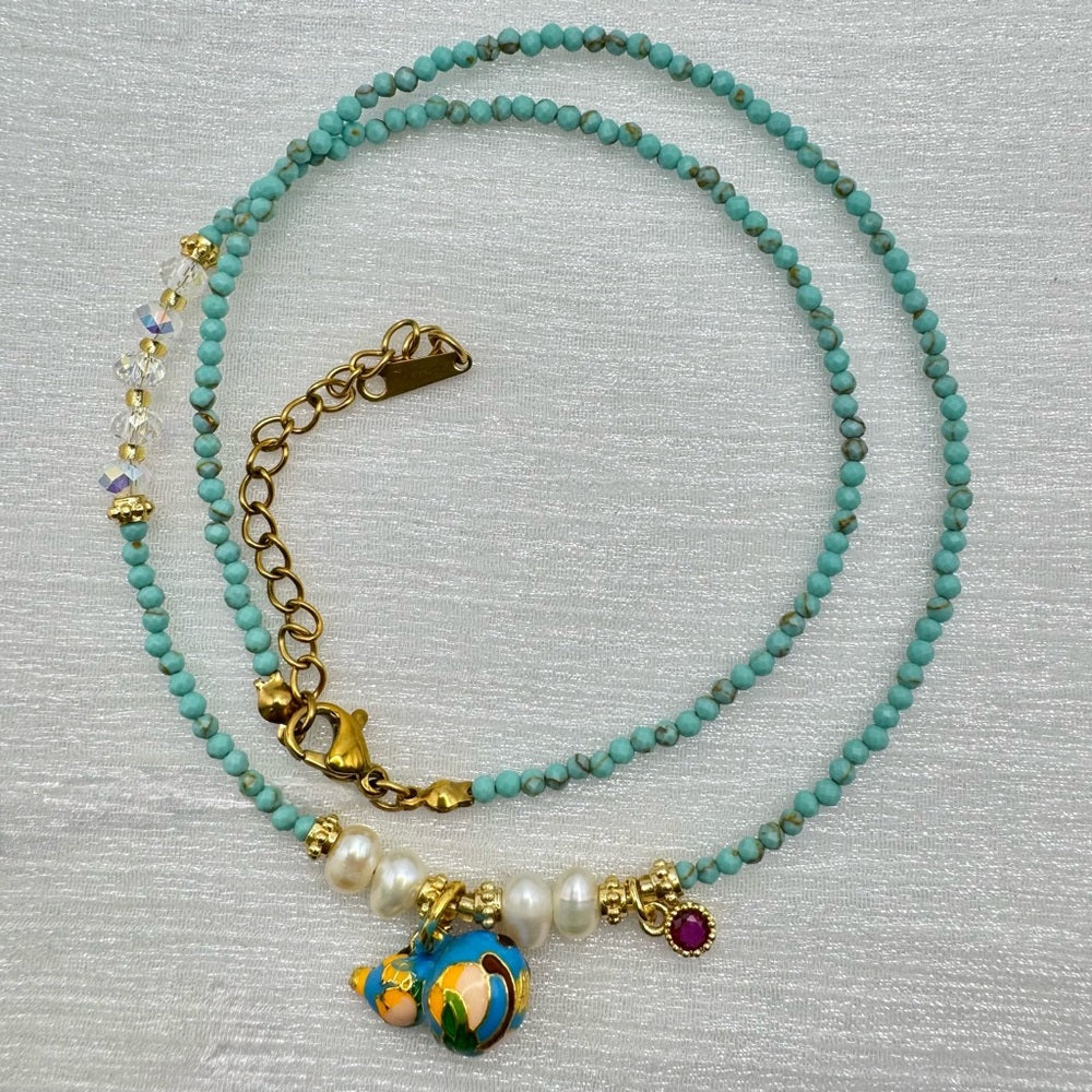Turquoise & Freshwater Pearl Necklace