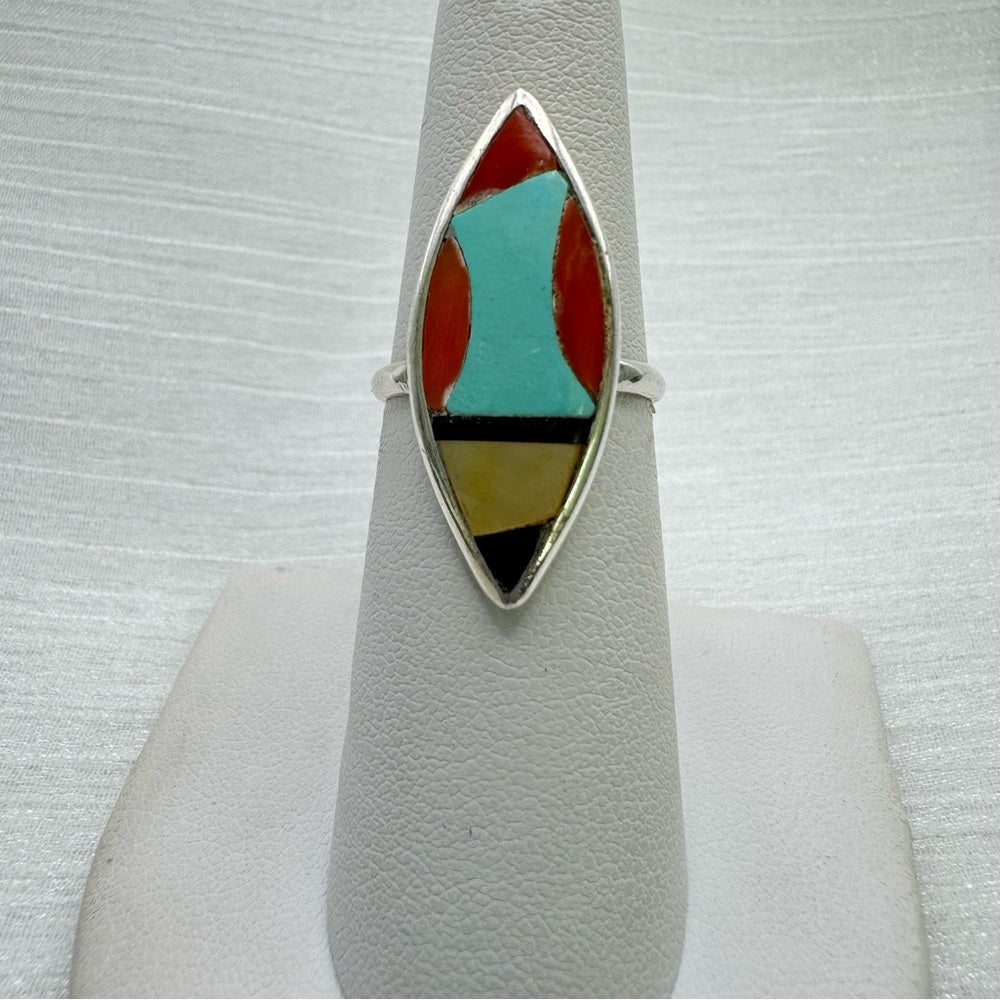 S925 Multicolored Mosaic Ring