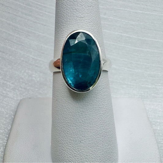 S925 Aqua Kyanite Oval Ring