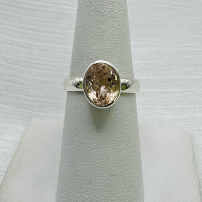 S925 Morganite Oval Ring