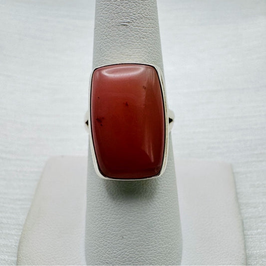 S925 Peruvian Opal Rectangle Ring