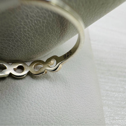 S925 Larimar Oval Ring with Swirl Band