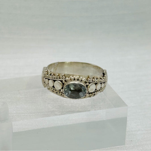 S925 Aquamarine Ring