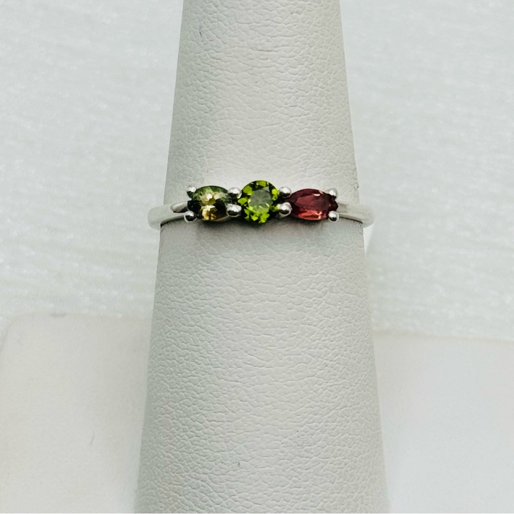 S925 Rainbow Tourmaline Ring