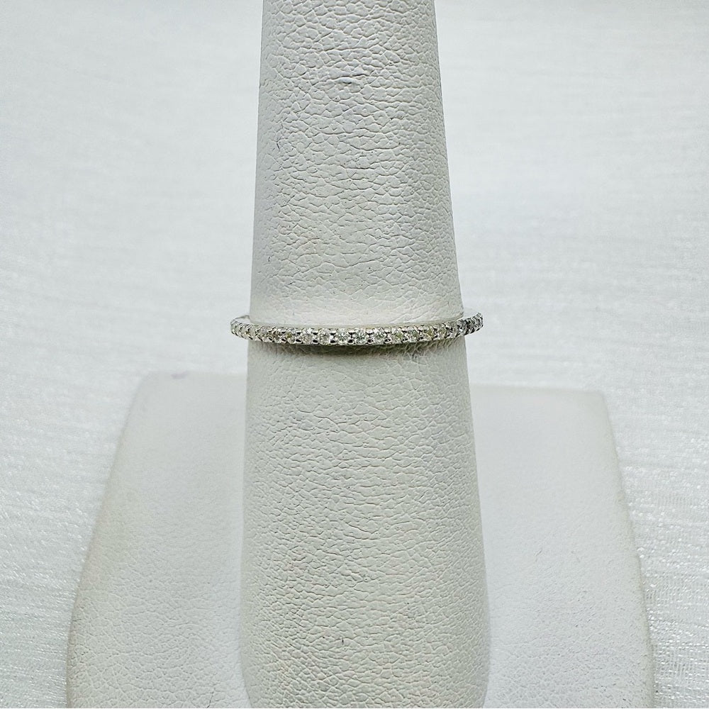 .15 CT Moissanite Pave Half Infinity Micro Ring