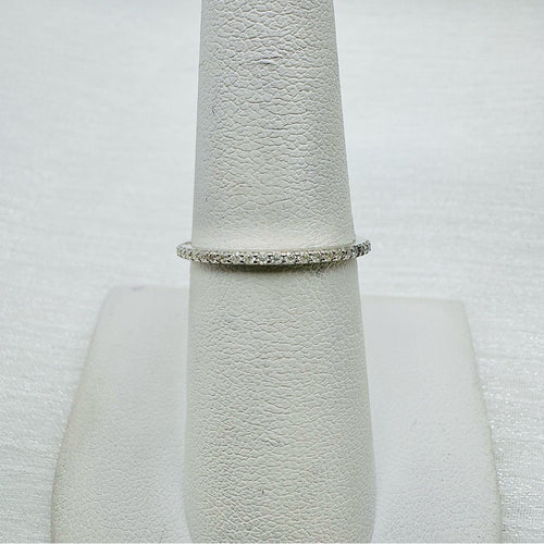 .15 CT Moissanite Pave Half Infinity Micro Ring