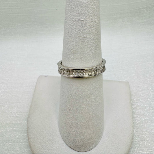 .5 CT Moissanite Diamond Double Pavé Band