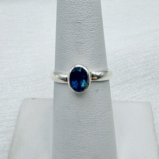 S925 Aquamarine Oval Ring