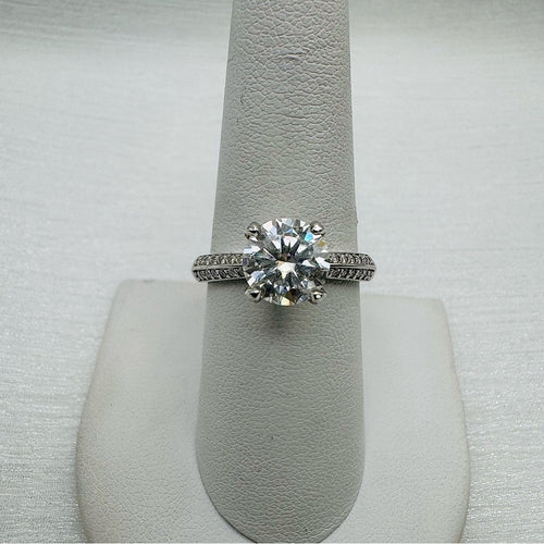 1.5 CT Moissanite Solitare & Pavé Band