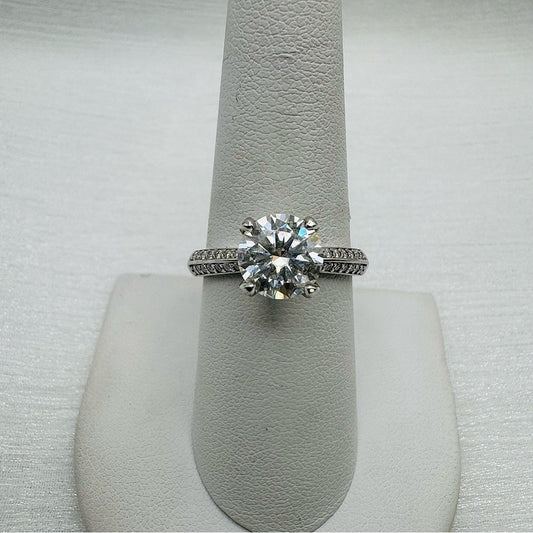 1.5 CT Moissanite Diamond Solitare & Pavé Band
