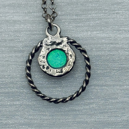 S925 Braided Round Australian Opal Necklace