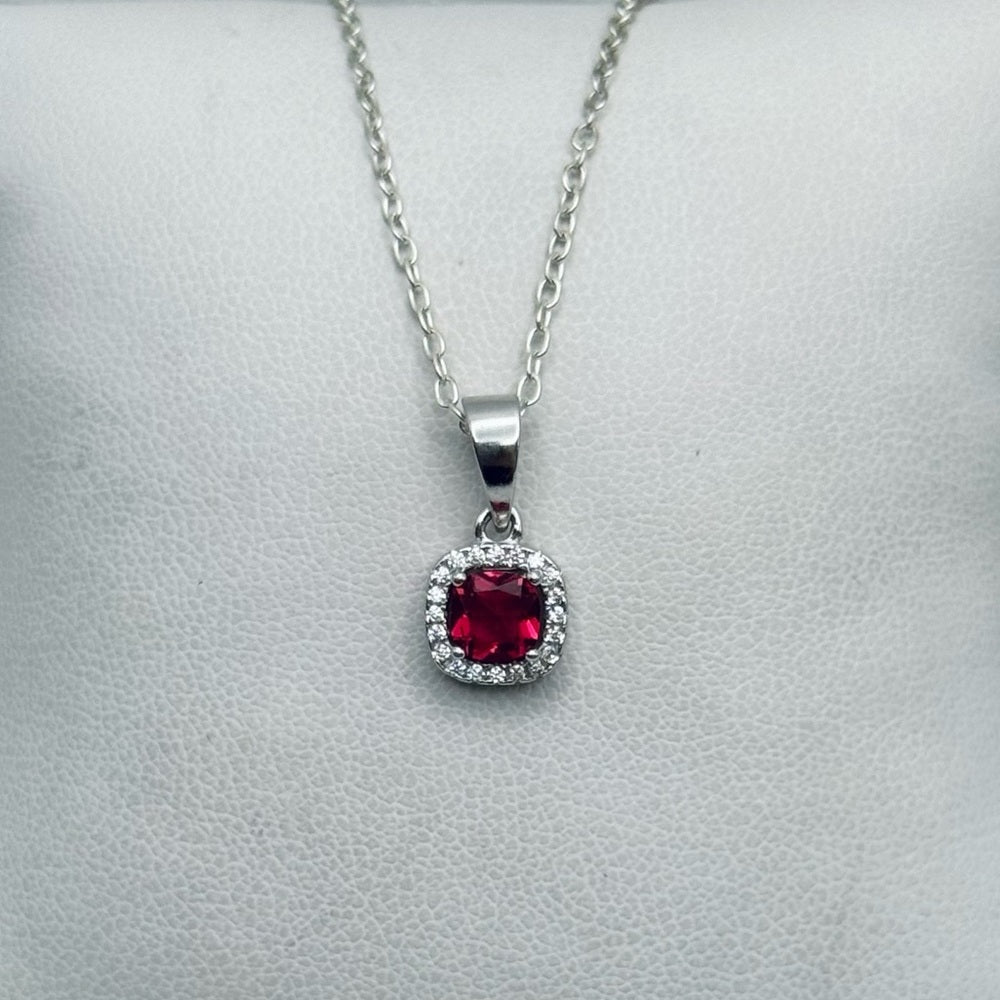 S925 Garnet Gemstone Pendant