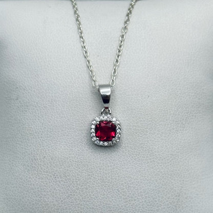 S925 Garnet Gemstone Pendant