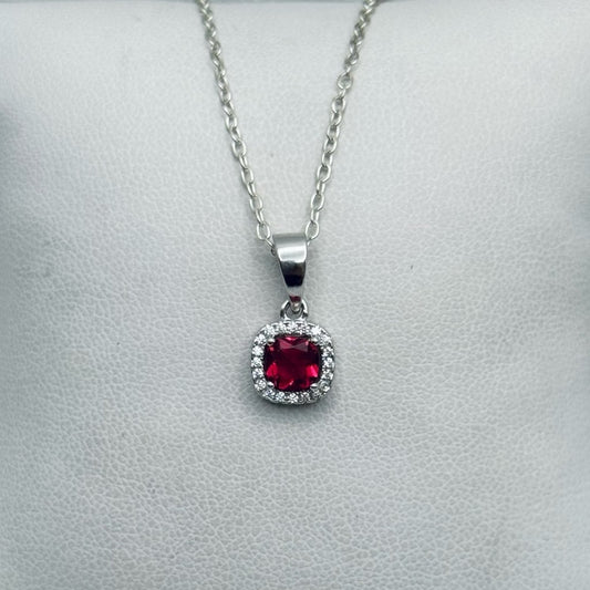 S925 Garnet Gemstone Pendant