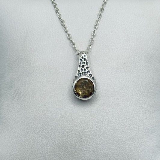 S925 Citrine Gemstone Pendant