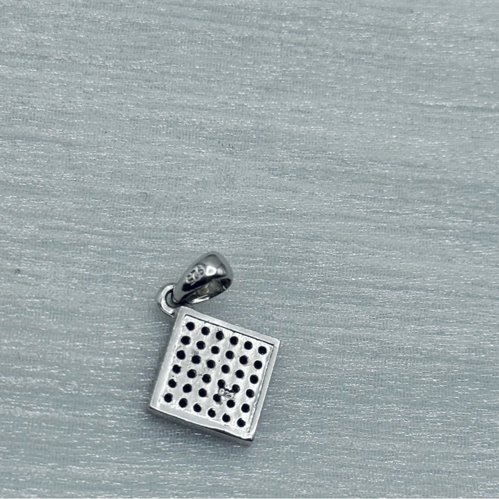 S925 Diamond Shape Black Spinel Pendant