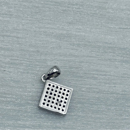 S925 Diamond Shape Black Spinel Pendant